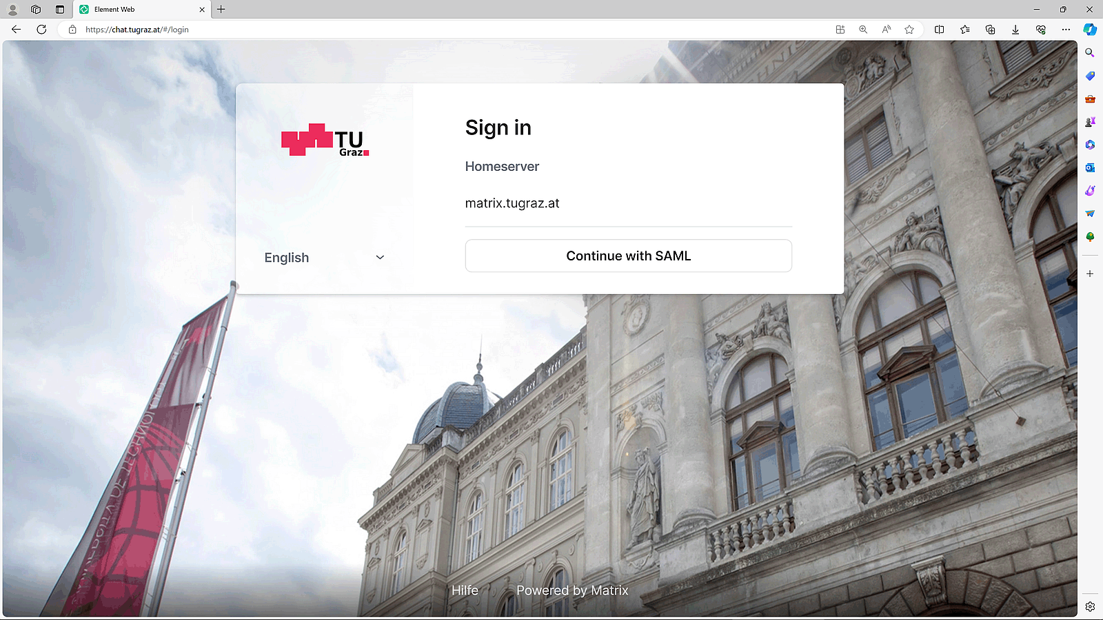 TU Graz Chat: Sign-In
