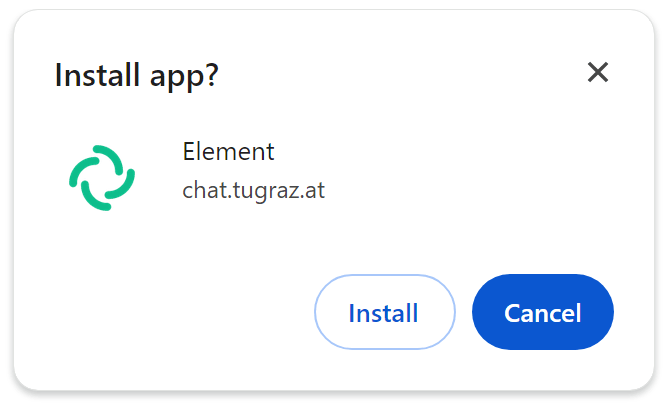TU Graz Chat: Install Button